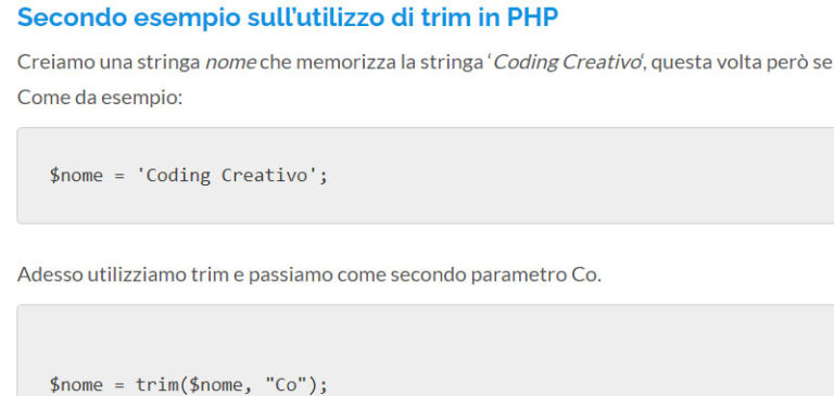 Trim PHP Funzione Ltrim Rtrim In PHP Togliere Spazi